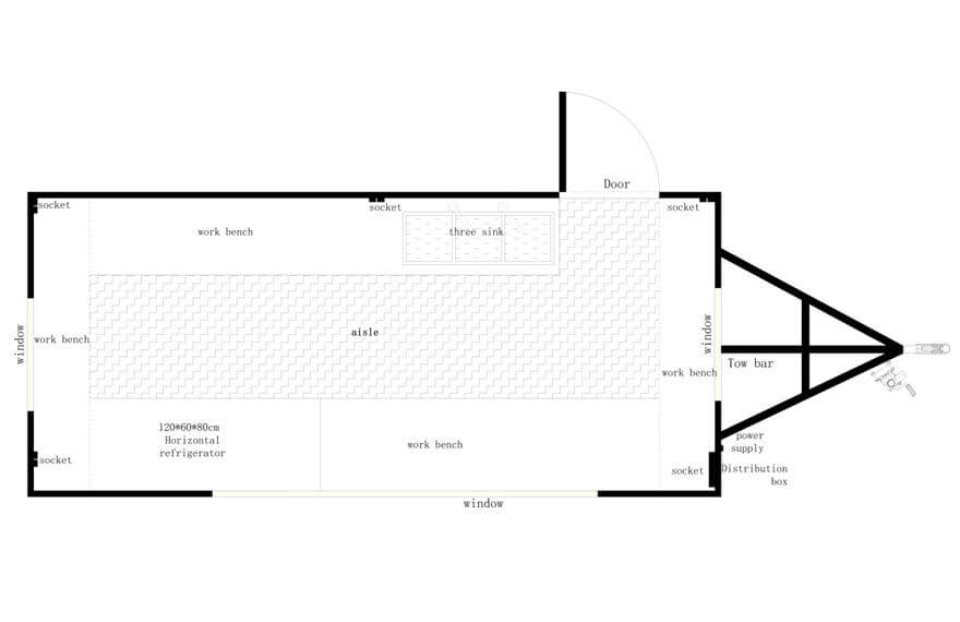 mobile coffee trailer floor plan